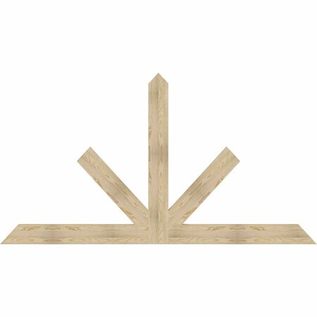 Ekena Millwork Saratoga Rough Sawn Timber Gable Bracket, Douglas Fir, 96"W x 52"H x 2"D x 6"F, 13/12 Pitch GBW096X52X0206SAR00RDF
